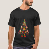 ウェルシュテリアクリスマスツリーギフトおもしろいクリスマス犬 Tシャツ (正面)