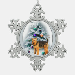 ウェルシュテリアクリスマス スノーフレークピューターオーナメント