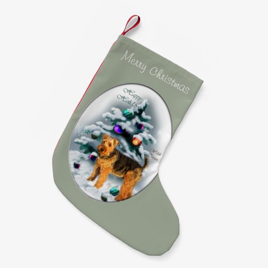 ウェルシュテリアクリスマス スモールクリスマスストッキング (正面 (吊り時))