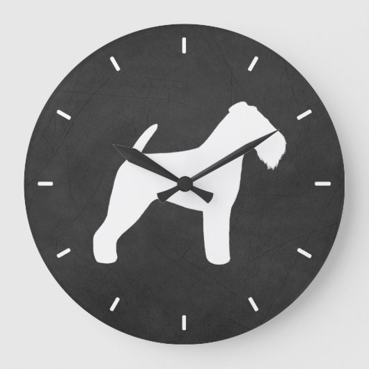 ウェルシュテリアシルエット ラージ壁時計 (正面)