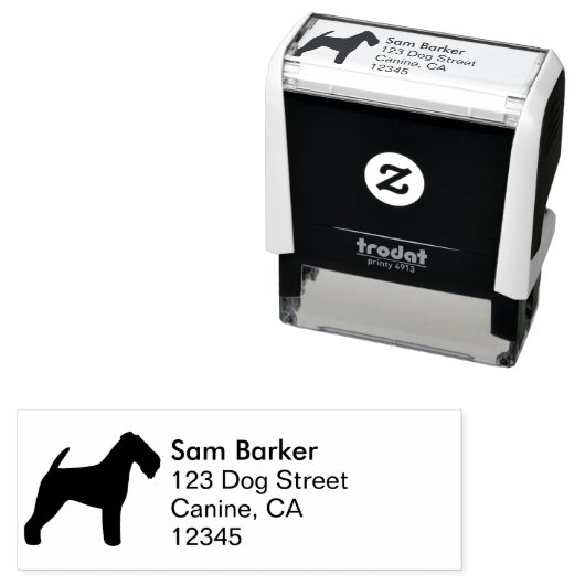 ウェルシュテリアドッグブリードシルエット差出人住所 セルフインキングスタンプ (インサイチュ)