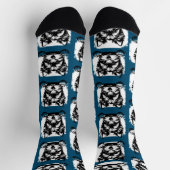 ウェルシュテリアネイビーパピーパーソナライズされたテーマ ソックス (上部)