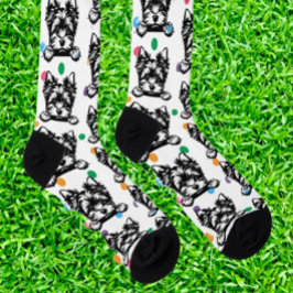 ウェルシュテリアパピーポカドットパーソナライズされたテーマ ソックス