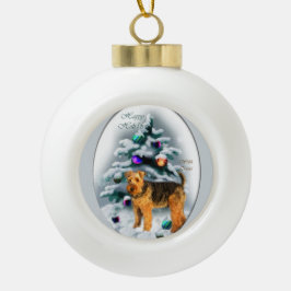 ウェルシュテリアーのクリスマス セラミックボールオーナメント