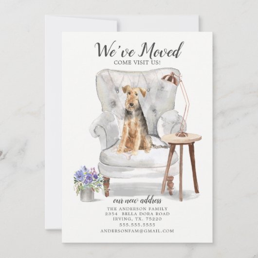 ウェルシュテリアードッグ引っ越しました移動告知 案内状 (正面)