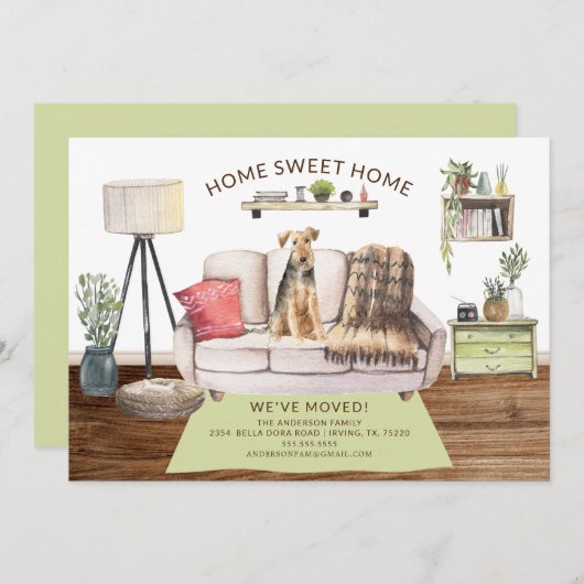 ウェルシュテリア犬の移動発表 招待状 (正面/裏面)