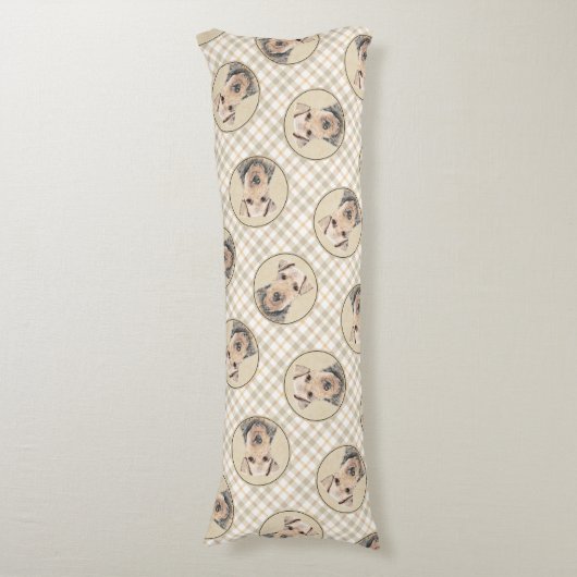 ウェルシュテリア絵を描ーのWTかわいいオリジナルドッグアート ボディピロー (正面縦)