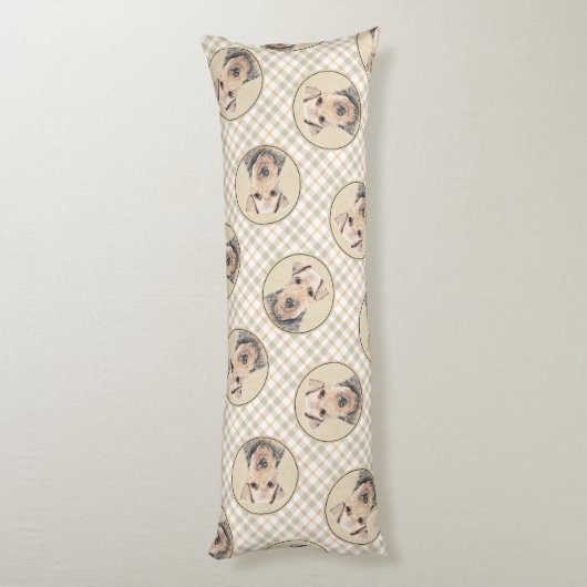 ウェルシュテリア絵を描ーのWTかわいいオリジナルドッグアート ボディピロー (裏面 (縦))