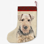 ウェルシュテリア絵画ズ – かわいいオリジナルドッグアート スモールクリスマスストッキング (裏面)