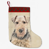 ウェルシュテリア絵画ズ – かわいいオリジナルドッグアート スモールクリスマスストッキング (正面)