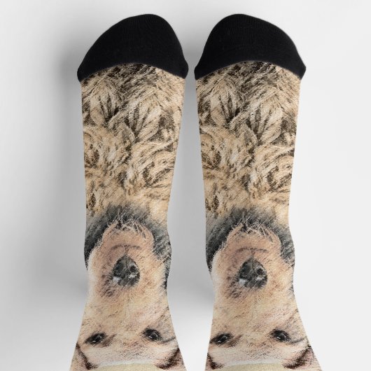 ウェルシュテリア絵画ズ – かわいいオリジナルドッグアート ソックス (上部)