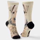 ウェルシュテリア絵画ズ – かわいいオリジナルドッグアート ソックス (傾斜あり)