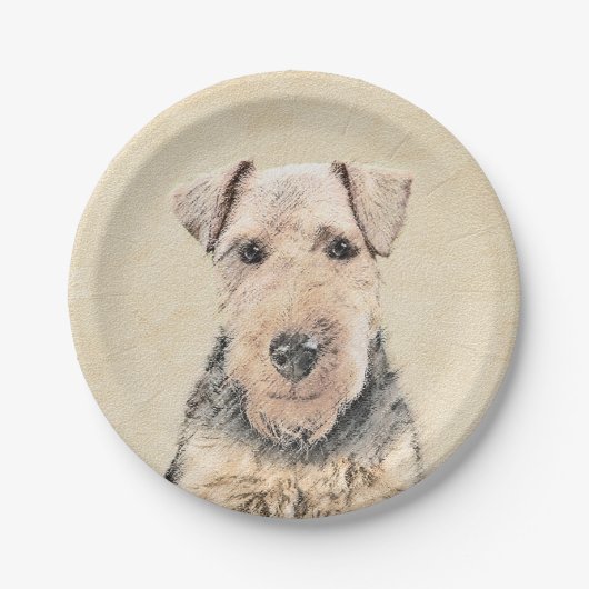 ウェルシュテリア絵画ズ – かわいいオリジナルドッグアート ペーパープレート (正面)