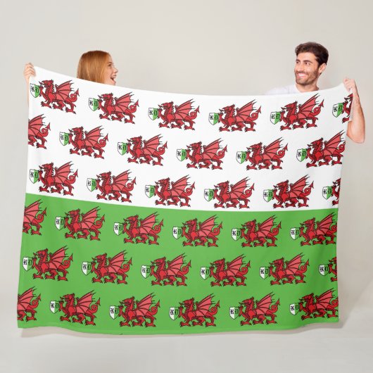 ウェルシュドラゴンモノグラム フリースブランケット (インサイチュ)