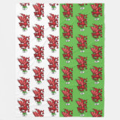 ウェルシュドラゴンモノグラム フリースブランケット (正面)