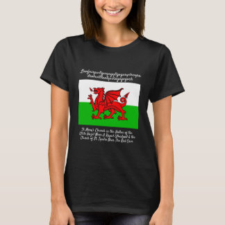 ウェルシュドラゴン国旗Llanfairpwllgwyngyll Tシャツ