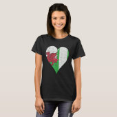 ウェルシュナイジェリア国旗のハート Tシャツ (正面フル)