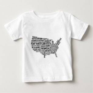 ウェルシュプラセナームズインアメリカワードアート ベビーTシャツ