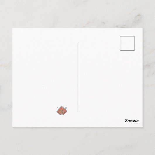 ウェルシュプール写真のオレンジ色のプール ポストカード (裏面)