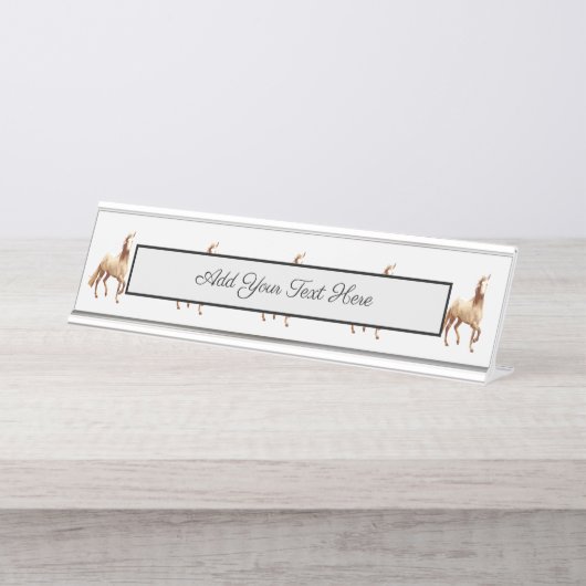 ウェルシュポニー&コブホースエクエストリアンウォーターカラー デスクネームプレート (正面)