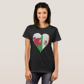 ウェルシュメキシコ国旗のハート Tシャツ (正面フル)