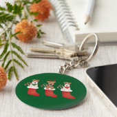 ウェルシュワイヤキツネテリアドッグスクリスマス キーホルダー (側面)