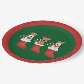 ウェルシュワイヤキツネテリアドッグスクリスマス ペーパープレート (アングル)