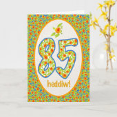 ウェルシュ85誕生日カードオレンジポットマリゴールド カード (黄色い花)