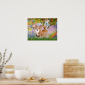 ウェルシュ・コルギー（2つのPpembroke） – ガーデンat Giverney ポスター (キッチン)