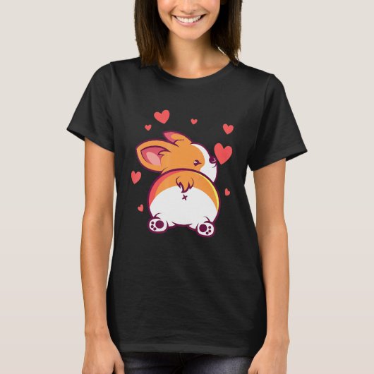 ウェルシュ・コーギーのお尻 Tシャツ (正面)