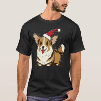 ウェルシュ・コーギーのクリスマス ウェルシュ・コーギー1のサンタ Tシャツ