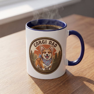 ウェルシュ・コーギー犬のパパへのギフト コーヒーマグ マグカップ