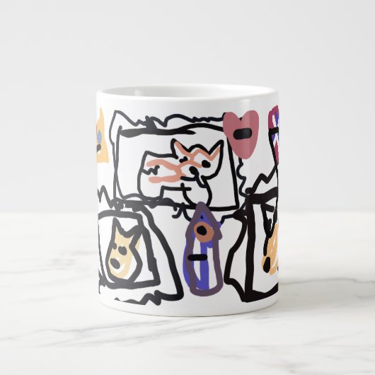 ウェルシュ・コーギー ハート ジャンボコーヒーマグカップ (正面)