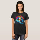 ウェルシュ・コーギー 犬 サーフィン Tシャツ (正面フル)