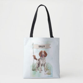 ウェルシュ・スプリンガー・スパニエル 水彩デザイン オーダーメイド 犬グッズ トートバッグ