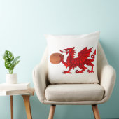 ウェルシュ·ドラゴンとラグビー·ボール·装飾用クッション クッション (椅子)