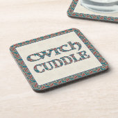 ウェルシュCwtchとカドルを備えた6つのコルクコースターのセット コースター (左側)