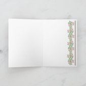 ウェルシュGet Well Card, Pink Dogroses on Blue カード (内部)