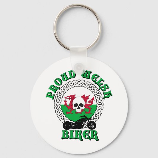 ウェルシ誇りを持ったーバイクもしくは自転車に乗る人 キーホルダー (正面)