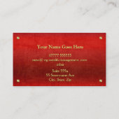 ウェルスアドバイザー、金ゴールド銘板、赤いレザールック 名刺 (裏面)