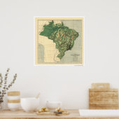 ウェルズによるブラジルの地形図1886 ポスター (キッチン)
