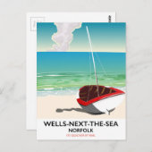 ウェルズネクザシーノーフォークビーチ旅行ポスター ポストカード (正面/裏面)