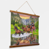 ウェルズファーゴステージコーチ 吊り下げ型タペストリー (傾斜あり)