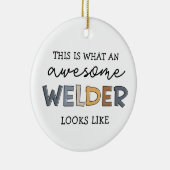 ウェルダおもしろいー素晴らしギフト セラミックオーナメント (右)