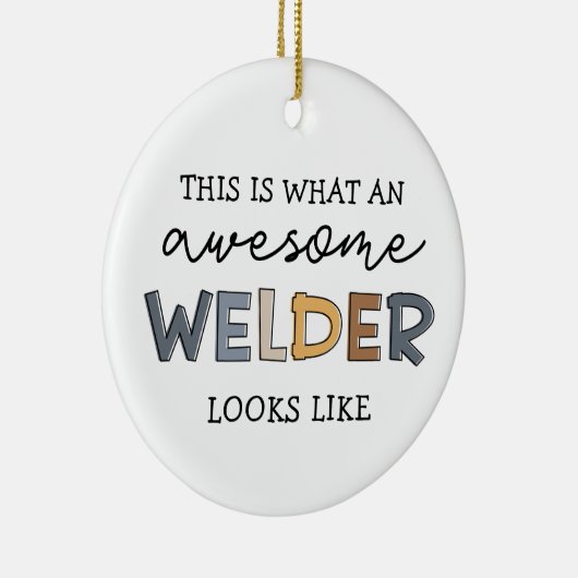 ウェルダおもしろいー素晴らしギフト セラミックオーナメント (右)