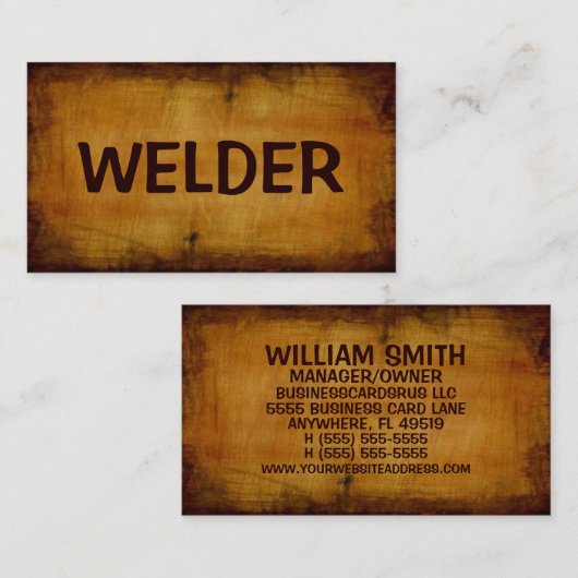 ウェルダーアンティーク名刺 名刺 (正面/裏面)