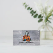 ウェルダーイラストレーション |金属リベット 名刺 (スタンド正面)