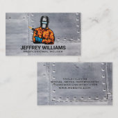 ウェルダーイラストレーション |金属リベット 名刺 (正面/裏面)