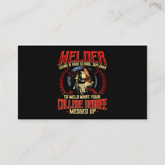 ウェルダーギフトおもしろい諺ヴィンテージ溶接加工 名刺 (裏面)