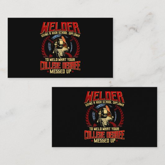 ウェルダーギフトおもしろい諺ヴィンテージ溶接加工 名刺 (正面/裏面)